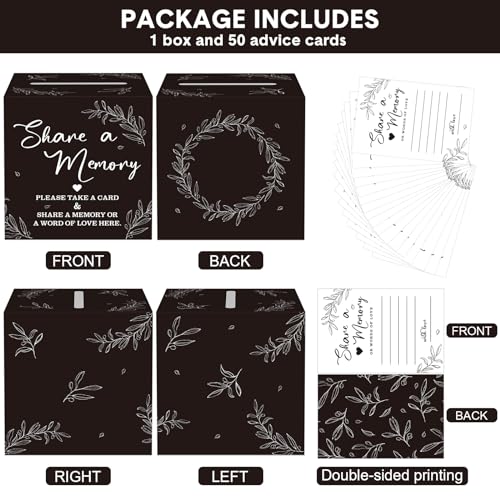 Pajean 50 Share a Memory Cards for Celebration of Life,Black,Trendy - color: Black, style: Trendy