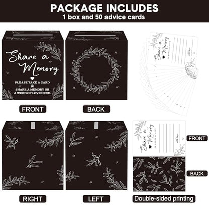 Pajean 50 Share a Memory Cards for Celebration of Life,Black,Trendy - color: Black, style: Trendy