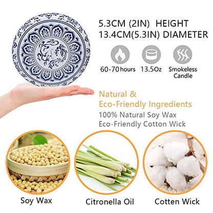 3 Packs Citronella Candle Outdoor, Large 3-Wick 13.5oz Lemongrass Scented Natural Soy Wax Long Burning Candles for Outside Patio Porch - size: 3 Packs 13.5oz