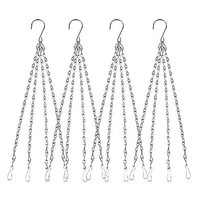 Heybe 4Pack - 24 Inch 4 Leads Hanging Chain with Hooks Flower Pot Chain Replacement Plant Hangers for Bird Feeders, Planters and Lanterns (Silver) - color: Silver