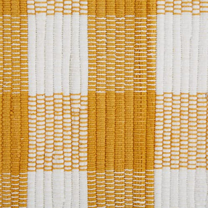 DII Buffalo Check Rug Collection, Hand Dyed Reversible Chindi Rug, 26x40, Honey Gold - color: Honey Gold, size: 2'2" x 3'4" (Rectangular)