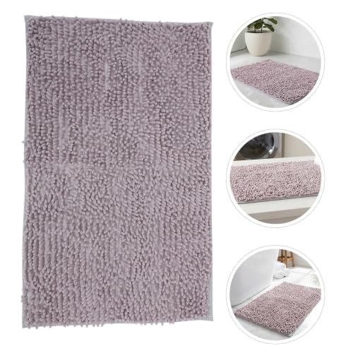 YARNOW Chenille Bathroom Bath Mat Non Slip with Absorbent Soft Fabric, Machine Washable and Wear Resistant, 34.65x22.83 Inch Size, for Guest Suites and Vanities