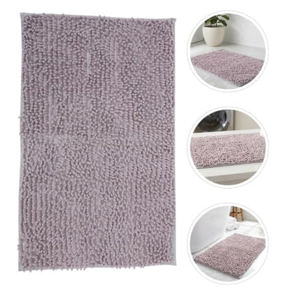 YARNOW Chenille Bathroom Bath Mat Non Slip with Absorbent Soft Fabric, Machine Washable and Wear Resistant, 34.65x22.83 Inch Size, for Guest Suites and Vanities