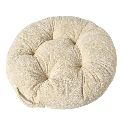 Floor Cushion Pillow, Portable Large | Meditation Adult Sitting Pillow with Handle for Tatami, Living Room & Yoga (1, Round, Fog, 22 x 22 x 6 inches) - color: Round, Fog