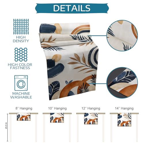 Table Runner and Placemats Set of 4 Bohemian Abstract Leaves Decorative Dining Table Runner with Matching Placemats Modern Art Table Decor for Kitchen Dining Room and Everyday Use 13x70in - size: 13"x70"+4pcs