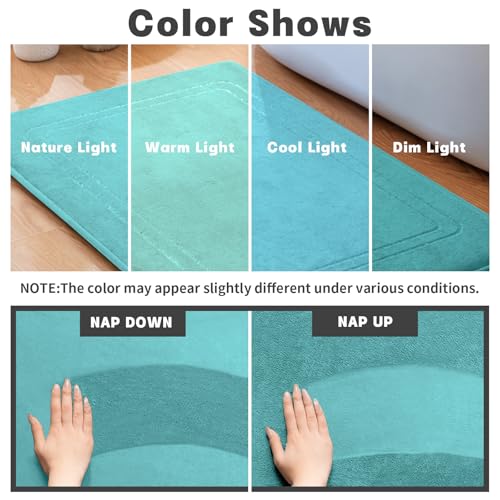 Teal Memory Foam Bath Mat Set 5 Pieces - color: Teal, size: 5pieces