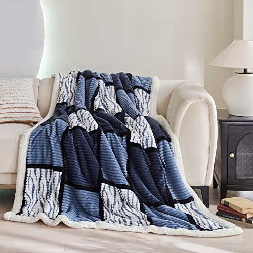 Gracelife Sherpa Fleece Throw Blanket for Couch, Fluffy Plush Warm Fuzzy Blanket for Women and Men, Cozy Thick Soft Twin Blanket for Bed, Black-White, 80x90 Inches - color: Black-white, size: 80" x 90"