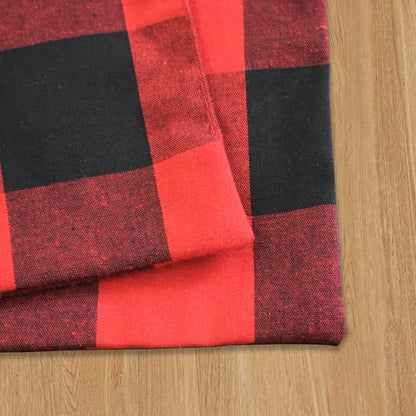 Red & Black 2 Side Cotton Buffalo Check Placemats Set of 4 Heat Resistant Dining Table Place Mats for Kitchen Table, 12 x 18 inches - color: Plaids Red & Black, size: Rectangular Placemats 12" x 18"
