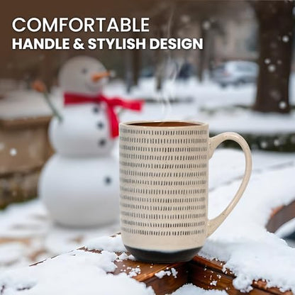 House Beautiful Versatile Modern Stoneware Mug Set - 19.5 oz, Set of 4 (Metro Mornings) - color: Metro Mornings