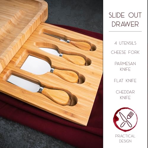 Personalized Charcuterie Board Gifts Set, Custom Engraved Large Bamboo Cheese Platter & Nut Tray, Unique Wedding, Anniversary, Housewarming, Birthday Gift for Couples