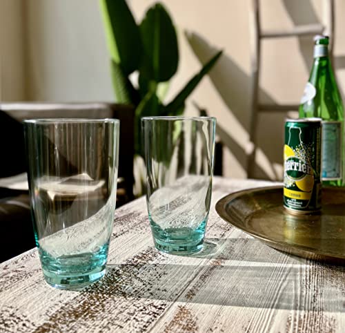 KLIFA- ETON- 15.2 & 20.8 ounce, Set of 8, Acrylic Tumbler & Highball Drinking Glasses Set, BPA-Free, Stackable Plastic Drinkware, Dishwasher Safe Cups, Turquoise - color: Turquoise, style: 15.2 & 20.8 ounces, Set of 8