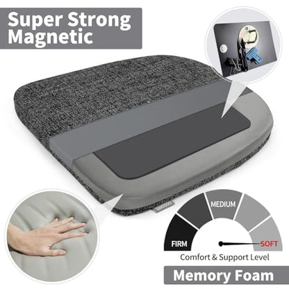 SINOSSO Memory Foam 14" Metal Chair Cushions 4 Pcs, Modern Interwoven Style Magnetic Chair Pads for Dining Kitchen Cafe Bistro Stackable Chair (U-Shape, Black-Gray, 4) - color: Black