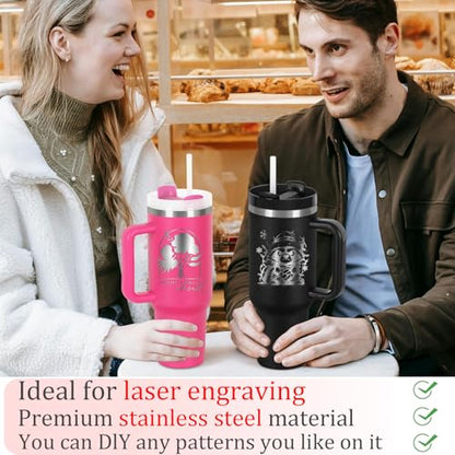 4 Pack 40 Oz Tumblers with Handle Bulk, Double Wall Vacuum Insulated Stainless Steel Tumblers with Lid and Straw, 40 oz Cup with Silicone Spill Proof Stopper Set (Black-2,Hot Pink-2) - color: Black-2,Hot Pink-2