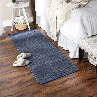 DII Chindi Home Collection Handwoven Multicolor Area Rag Rug, Runner, 2' 3" x6', French Blue - color: French Blue, size: 2'3" x 6' (Rectangular)