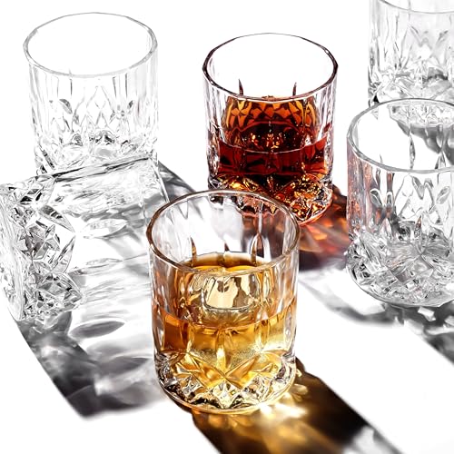 LEMONSODA Crystal Cut Old Fashioned Glass Sets - 10oz/12oz Ultra-Clear Premium Lead-Free Rocks Glass Tumbler For Drinking Bourbon, Scotch, Cognac, Cocktails (10oz, Set of 2) - color: 10oz, size: Set of 2