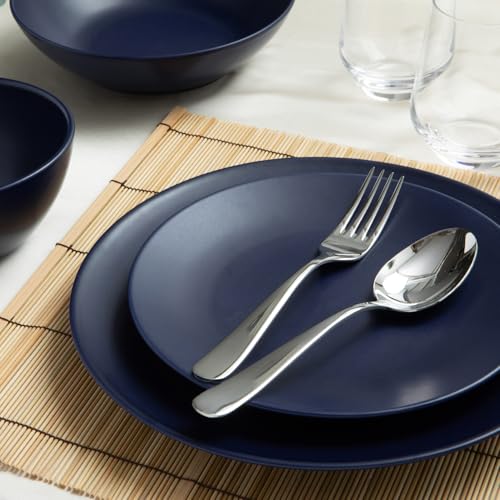 Larder & Vine Stoneware Dinnerware Set, 16 Piece, 4 Place Settings, Made in Portugal, Indigo - color: Indigo
