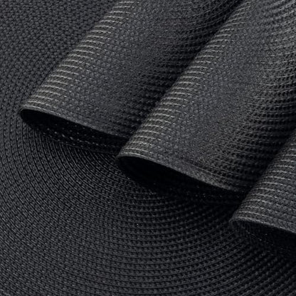Winknowl Round Braided Placemats Set of 8 Washable Woven Heat Resistant Table Mats for Kitchen Dining Tables 15 inch Round Place Mats (Black,8pcs) - color: Black, size: 8pcs
