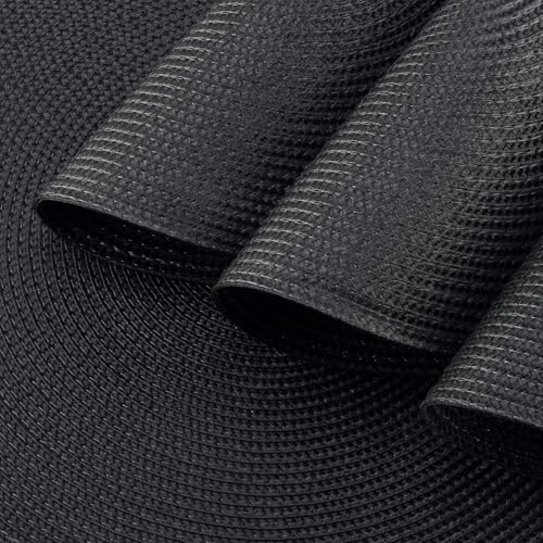 Winknowl Round Braided Placemats Set of 4 Washable Woven Heat Resistant Table Mats for Kitchen Dining Tables 15 inch Round Place Mats (Black,4pcs) - color: Black, size: 4pcs