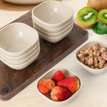 SHECIPIN 12 Pack Unbreakable Dipping Bowls, 4.5 OZ Soy Sauce Dishes,Wheat Straw Small Dessert Bowls,Small Prep Bowls，Dipping Sauce Cups, Dip Bowls for Side Dish, Snacks, BBQ，Ketchup (Beige - color: 12piece Beige