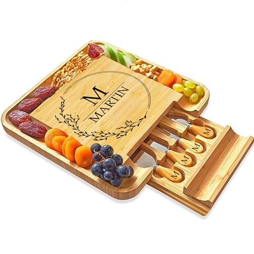 Personalized Cheese Board, Custom Bamboo Engraved Customized | Ideal for Weddings, Bridal Showers, and Special Occasions - style: Personalized Charcuterie Board2