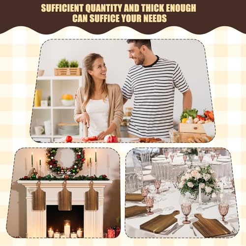 Didaey 6 Pcs Cutting Board Bulk Kitchen Thicken Chopping Platter with Handles Wooden Charcuterie Serving Trays Blank Wood Boards for Engraving Wedding Housewarming(Acacia Wood,11 x 5 Inch) - size: 11 x 5 Inch