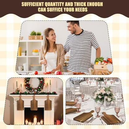Didaey 6 Pcs Cutting Board Bulk Kitchen Thicken Chopping Platter with Handles Wooden Charcuterie Serving Trays Blank Wood Boards for Engraving Wedding Housewarming(Acacia Wood,11 x 5 Inch) - size: 11 x 5 Inch