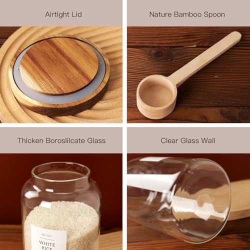 CZSZYGHBAO 2 PCS Large Glass Jar with Airtight Lid, Glass Food Storage Jars for Tea,Spice,Cereal, Egg,Flour,Coffee and More(98 FL OZ/2800 ml) - color: 2800ml