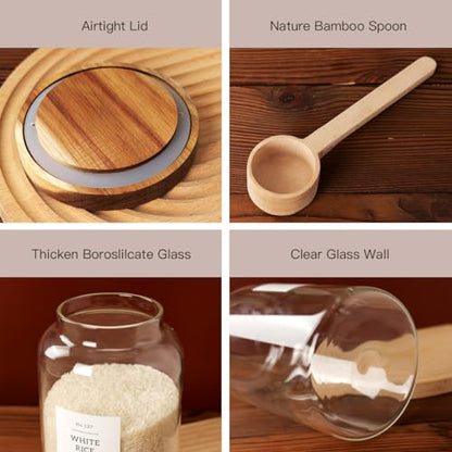 CZSZYGHBAO 2 PCS Large Glass Jar with Airtight Lid, Glass Food Storage Jars for Tea,Spice,Cereal, Egg,Flour,Coffee and More(98 FL OZ/2800 ml) - color: 2800ml