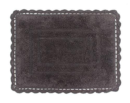 Home Weavers Casual Elegance Reversible Bathmat 100% Cotton Bathroom Rugs Set, Washable Rug, Extra Soft and Absorbent Bath Rug, Kitchen Mat, Bath Mat Set, Non Slip Mat, 17"x24" Rectangle, Gray - color: Grey, size: 1'5" x 2' (Rectangular)