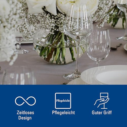 Villeroy & Boch La Divina Collection Water Goblet, Set of 4, Crystal Glass, 11 oz Capacity, Clear | Crystal glass water goblets, made in Europe, dishwasher safe, dress up water service for stylish occasions - style: Water goblet