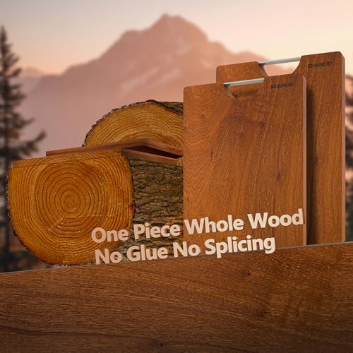 Brosisincorp Sapele Wood Cutting Board One Piece No Glue 14.96"L*11.02"W | Real Solid Whole Single Hardwood, Pre-Oiled Non Toxic No Joint, Reversible Heavy Duty Thick, Edge Grain Without Juice Grooves - size: 15"L x 11"W