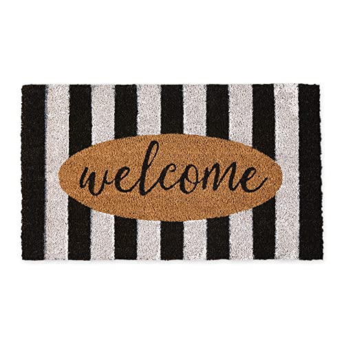 DII Natural Coir Doormat Outdoor Welcome Mat, 17x29, Cabana Stripes - color: Cabana Stripes