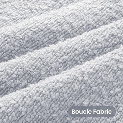 Decorative Luxury Boucle Throw Pillow Covers with Faux Fur 18x18, Set of 2, Modern Plush Pillow Case, Boho Farmhouse Cushion Case for Bed Couch Sofa, Light Gray (Covers Only) - size: 18" x 18" (Pack of 2)