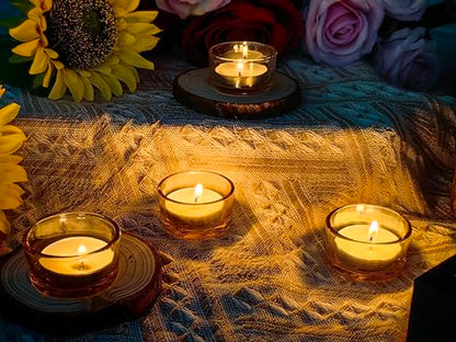 GOLDEAL 30 Pcs Gold Glass Small Tealight Candle Holders-Tea Candle Holders Bulk - Perfect for Weddings, Parties, Dinners - Ideal for 1.5" Standard Tealights and Candle Moulds… - color: Gold