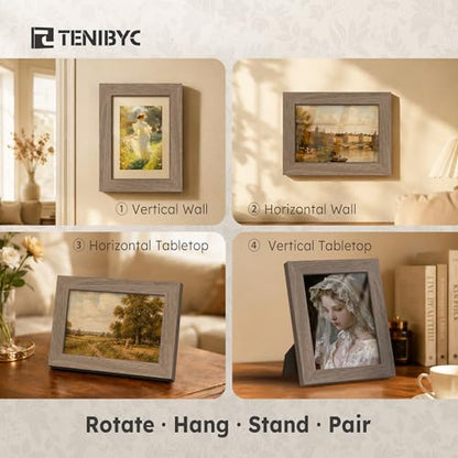 8x10 Walnut Picture Frame with HD Glass - 3pk, Natural Wood Photo Frame, Tabletop Frame - color: Walnut, size: 8 X 10, style: 3 Pack
