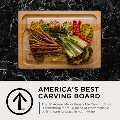 J.K. Adams Farmhouse Carving Board w/ Juice Groove, 14" x 20" | Farmhouse Maple Carving Board with Juice Groove Keeps Counters Clean During Everyday Meal Prep