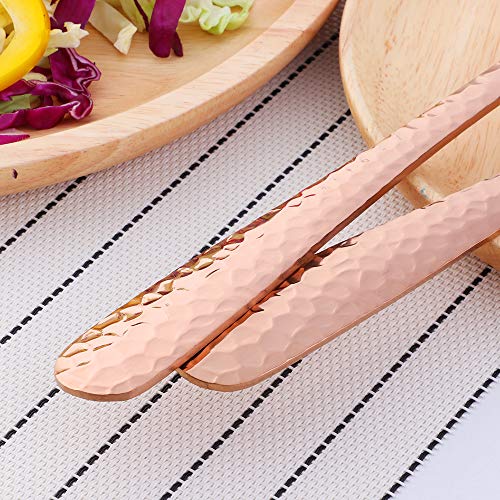Salad Spoon and Fork Set, 12 Inch Stainless Steel Salad Server, Rose Gold Large long Serving Utensils,Pack of 2 - color: Rose Gold
