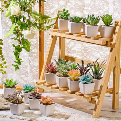 48 Pcs Mini Artificial Succulent Plants Potted Assorted Decorative Fake Succulent Plants with Pots Small Faux Succulents in Pots for Room Bookshelf Desk Bedroom (Rosette Collection) - style: Rosette Collection