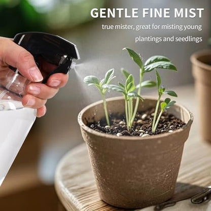 Cleaning Spray Bottles for Plants Misters Inside, 2 Pack 16.9 oz Squirt, Water Spray Bottle Mist Sprayer, No Leak Hair Mister Empty with Adjustable Nozzle (Transparent) - color: Transparent bottle+black nozzle, size: 16.9 oz