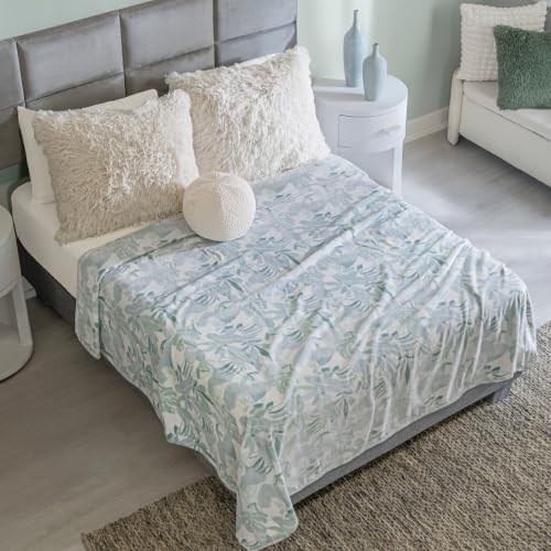 Vianney - Lightweight Blanket - Aspen/Queen Size - Beauty Soft 100% Polyester Fabric - Lightweight Year-Round Warmth and Machine Washable - color: Light Blue / White, size: Full / Double