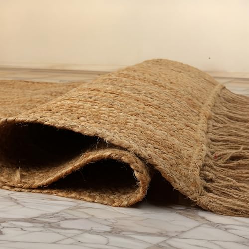 Jute Rug 2x3 Natural Fiber Braided Rugs Farmhouse Woven Reversible Kitchen Area Rug, 100% Pure Plant Fiber Entry Rug, Indoor Entryway Floor Doormat, 24x36 Rectangular - size: 2' x 3' (Rectangular)