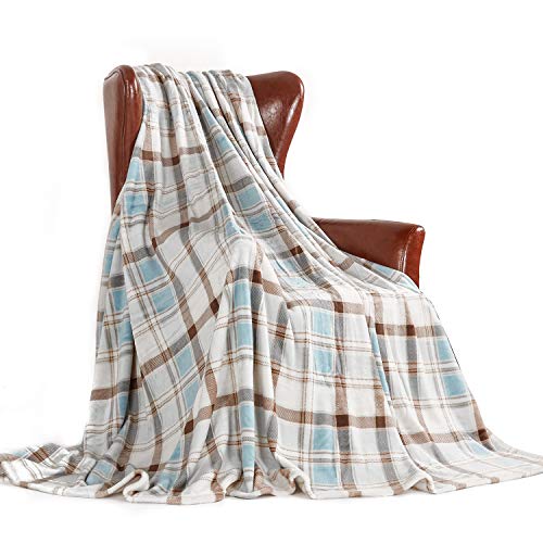 MERRYLIFE Throw Blanket Plaid Sherpa | Ultra-Plush Soft Colorful Oversized | Decorative Couch Travel Blanket | (50" 60", Island Travel) - color: Island Travel, size: 50"60"