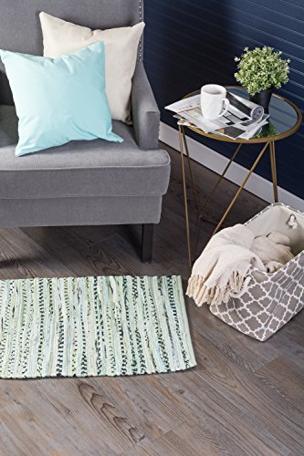 DII Chindi Home Collection Handwoven Multicolor Area Rag Rug, 20x31.5, Mint Green - color: Mint Green, size: 1'8" x 2'8" (Rectangular)