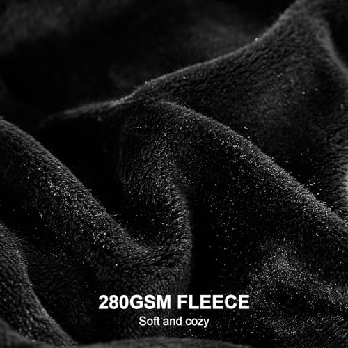Hansleep Throw XL Black Fleece Blanket, Soft Flannel Bed Blanket | Fuzzy Cozy Blanket 50x70 Inches, Multi-use for Bed, Sofa, Couch, Travel, Camping, All Season Warm Lightweight Cover - color: Black, size: Throw XL (50x70 Inches)