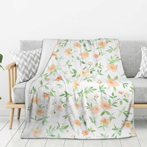 Farmhouse Flannel Cozy Throw Blanket Flower 39.37x59 Inches - Ultra Soft Lightweight Fuzzy Blankets for Adults Women Girls, Warm Fluffy Spring Decor Couch Blanket for Bed, Sofa, Living Room A4 - color: Colorful-4