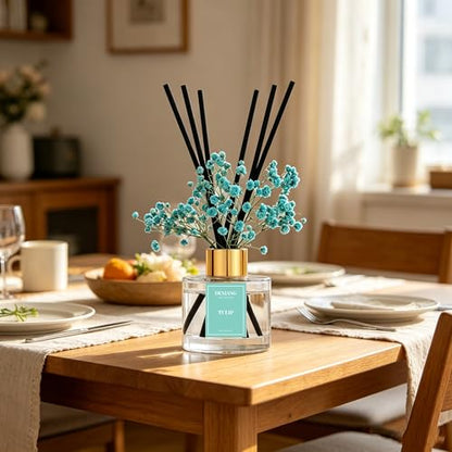 Reed Diffuser Set, Tulip 3.38 fl oz Oil Diffuser Home Fragrance Bathroom Decor - color: Transparency