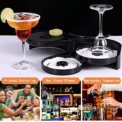1 Pack 3 Tier Bar Glass Rimmer for Margarita and Cocktail, Bartender Tool,Salt Box Spice Container - size: Margarita Salt Rimmer-Plastic*1