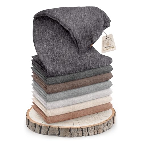 Cashmere Blanket – Hand Woven 100% Pure Wool Throw Blanket, 135 x 270 cm – Plain Cozy, and Soft Blanket for Bed, Sofa, or Couch - Made in Nepal - color: Black Grey