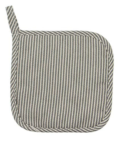 Cotton Oven Mitts and Pot Holders Set, Grey Stripes, Set of 3 | Quilted Oven Mitts Heat Resistant, Pot Holders and Oven Mitts For Kitchen