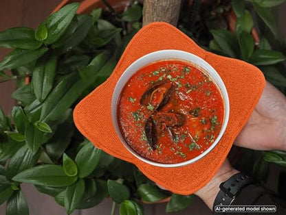 Set 2X Orange 7" sq. x 4" H Microwave Polyester Bowl Cloth Hot Pads Pot - Good Kitchen Accessories Bowl Holder to Protect Hands from Hot Dishes and Heating Soup - Microwave Bowls That Don't Get Hot - color: Color 9